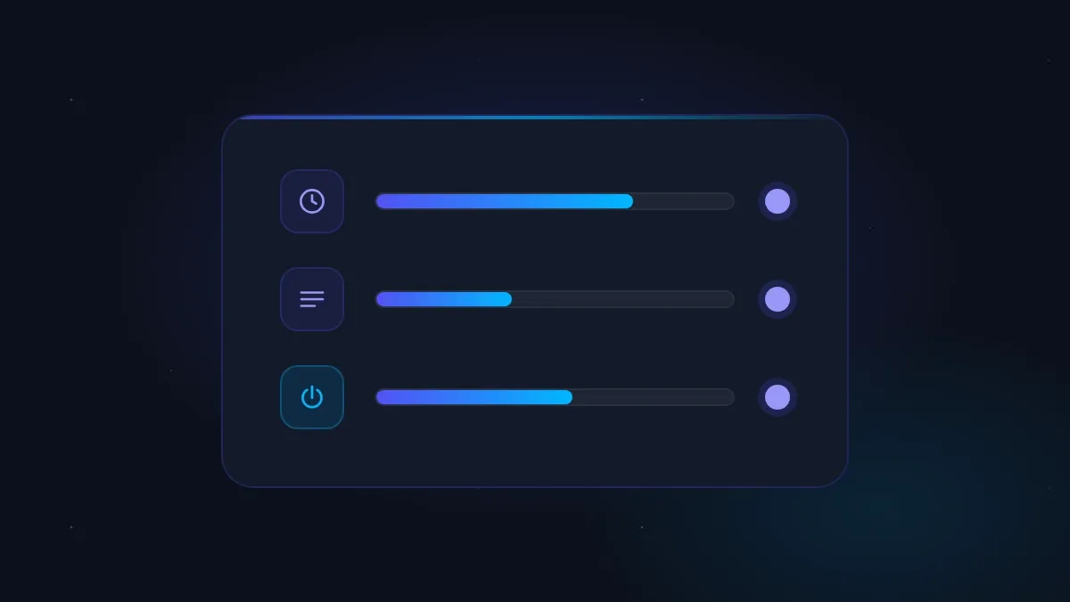 Scheduler, Config-Editor und Neustart, jeweils als eigenes Steuerelement im Panel